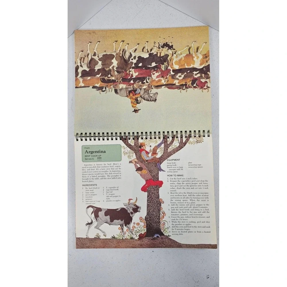Vintage 1970s‎ Many Hands Cooking Intl Cookbook Kids UNICEF Spiral Recipes
